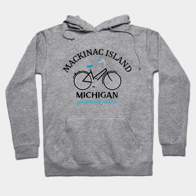 Mackinac Island, Michigan Biking Hoodie by Mountain Morning Graphics